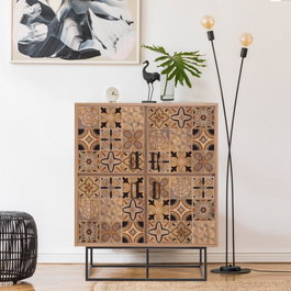 Hanah Home Quantum Solo - Retro Armario Multiusos Pino Atlántico y Negro
